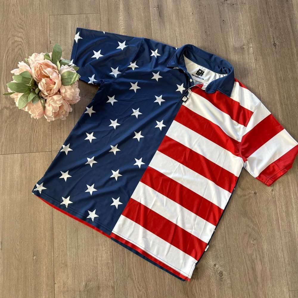 Men's Greater Half USA‎ American Flag Golf Polo